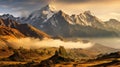 peaks morning mountains Royalty Free Stock Photo