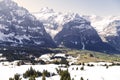 Peaks of mountain Alps looking from grindelwald first peak elect Royalty Free Stock Photo