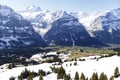 Peaks of mountain Alps looking from grindelwald first peak elect Royalty Free Stock Photo