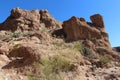 The peaks of a mountain in the Sonoran desert landscape in Superior, Arizona Royalty Free Stock Photo