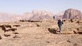 Aerial view of the popular Little Bride area in the desert of Eadi Rum.