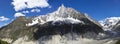 Peaks in snow and glacier nearby Chamonix