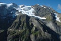 Peaks in snow and glacier nearby Grindelwald in Switzerland