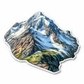 Realistic Mount Kosciuszko Sticker - Highly Detailed Die Cut Design