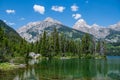 The Peaks of Taggart Lake in the Grand Tetons National Park Royalty Free Stock Photo