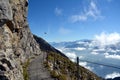 Peaks towering above the clouds Royalty Free Stock Photo