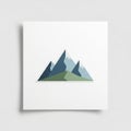 Peaks are triangular with a white patch at the top representing snow Royalty Free Stock Photo