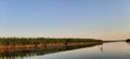 Peals. Reeds. Evening sunset on the river. The Volga river. Fishing