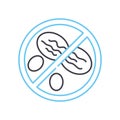 peanut allergy line icon, outline symbol, vector illustration, concept sign