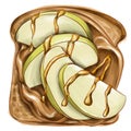 Peanut butter and Apple Toast sketch