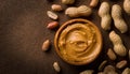 Peanut butter background, top view Royalty Free Stock Photo