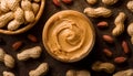 Peanut butter background, top view Royalty Free Stock Photo