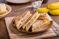 Peanut butter banana sandwich Royalty Free Stock Photo