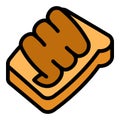 Peanut butter on bread icon, outline style