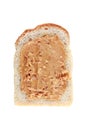 peanut butter on bread isolated on white Royalty Free Stock Photo