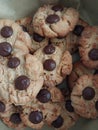 Peanut Butter Cookies with Dark Chocolate Chips