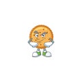 Peanut butter cookies mascot icon design style with Smirking face