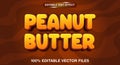 Peanut butter cute editable text effect Royalty Free Stock Photo
