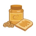 Toasted bread with peanut butter icon vector Royalty Free Stock Photo