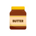 Peanut butter jar icon, flat style