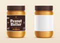 Peanut butter jar mockup with a label Royalty Free Stock Photo