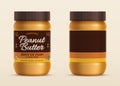 Peanut butter jar mockup with a label Royalty Free Stock Photo