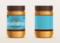 Peanut butter jar mockup with a label Royalty Free Stock Photo