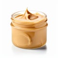 Peanut Butter Jar On White Background - Liquid Emulsion Printing Style