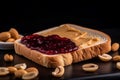 Peanut butter jelly sandwich. Generate Ai Royalty Free Stock Photo