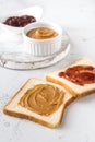 A peanut butter and jelly sandwich Royalty Free Stock Photo