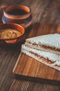 A peanut butter and jelly sandwich Royalty Free Stock Photo