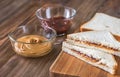 A peanut butter and jelly sandwich Royalty Free Stock Photo