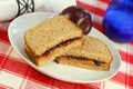 Peanut Butter and Jelly on Wheat Bread Royalty Free Stock Photo