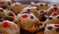 Peanut Butter Reindeer Pretzel Buckeyes Royalty Free Stock Photo