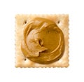 Peanut Butter on a Saltine Cracker Royalty Free Stock Photo