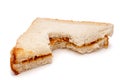 Peanut butter sandwich with a bite taken out Royalty Free Stock Photo