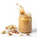 Peanut Butter Splash isolated on white background Royalty Free Stock Photo