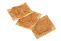 Peanut Butter Spread on Seeded Crackers Royalty Free Stock Photo