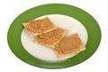 Peanut Butter Spread on Seeded Crackers Royalty Free Stock Photo