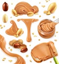 Peanut butter, vector icon set Royalty Free Stock Photo