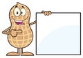 Peanut Cartoon Character Showing A Blank Sign Royalty Free Stock Photo