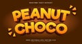 Peanut Choco editable text effect template Royalty Free Stock Photo