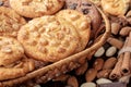 Peanut cookies and chocolate chips cookies. Royalty Free Stock Photo