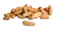 Peanut group. nuts close up on white background