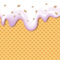 Background Of Ice Cream With Waffle Texture
