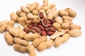 Peanut kernels on a white background Royalty Free Stock Photo
