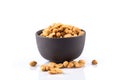 peanut nuts salt in bowl Royalty Free Stock Photo