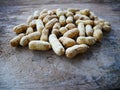 Peanut open shell on group of peanuts close shell Royalty Free Stock Photo