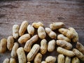 Peanut open shell on group of peanuts close shell Royalty Free Stock Photo