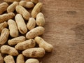 Peanut open shell on group of peanuts close shell Royalty Free Stock Photo